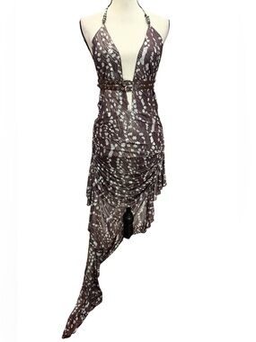 Generation Kiss for Dolls Kill Dress M L Asymmetrical Mirage Beats Brown